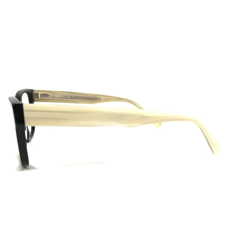 Tom Davies Eyeglasses Frames TD774 Col. 1263 Black Ivory Cat Eye 53-17-140